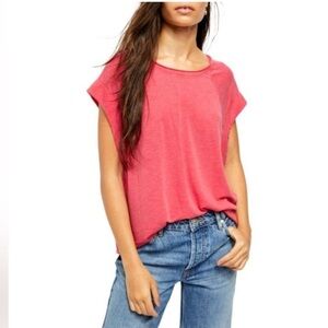 We The Free Halo Muscle Sleeve Tee Color:Sunset XS Oversized